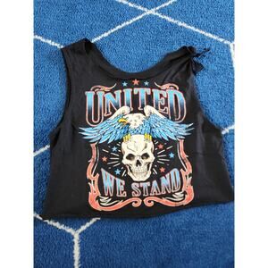 Women's United We Stand Eagle & Skull Crop Top